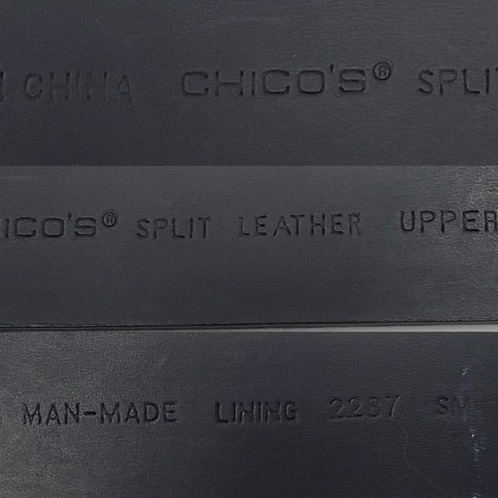 Chico’s Black Leather Off The Hip Adjustable Belt M Silver Gold Hook Buckle Punk